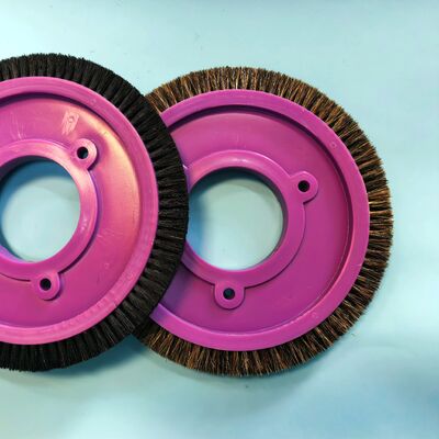 Purple Plastic Body Stenter Brush Wheel with Mixed Bristle and Black Root Pig Hair for Stenter Brush Replacement